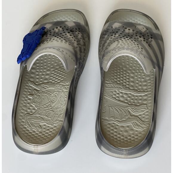 Burberry Mens Stingray Rubber Lichen IP Check Sandals 12 (45) 8088962 NIB $550 main image 14